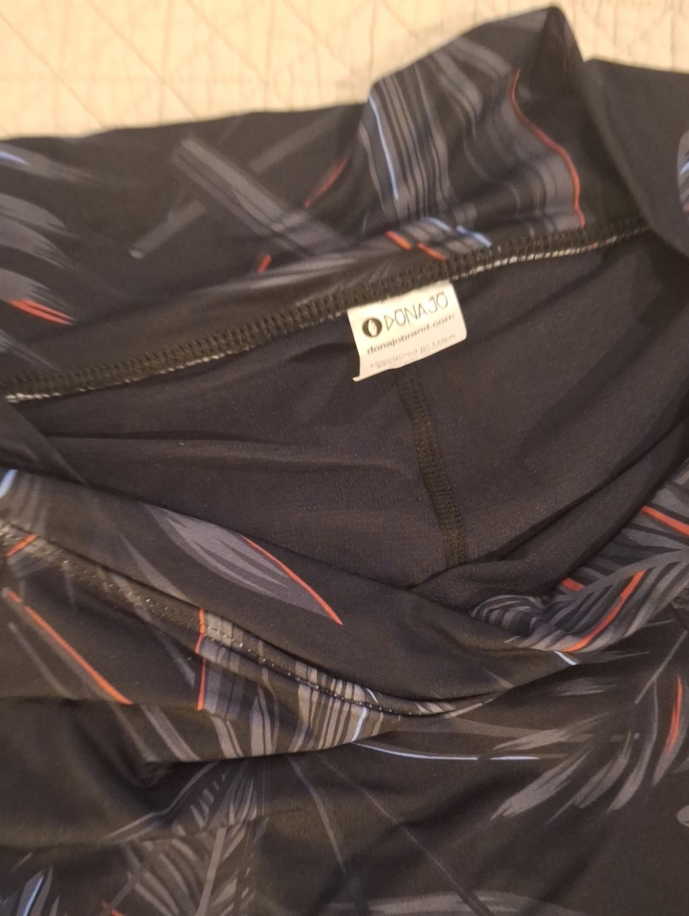 Dona Jo Black Active Skort with leaf Print